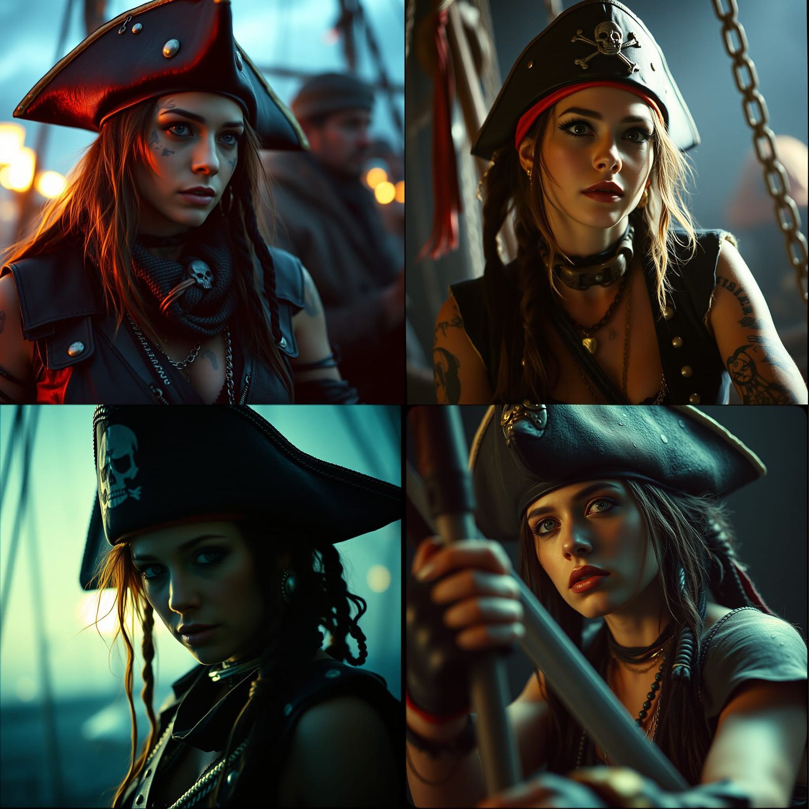 Cinematic Crust Punk Pirate Woman