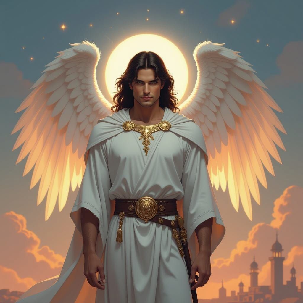 Archangel Michael's Peaceful Celestial City View