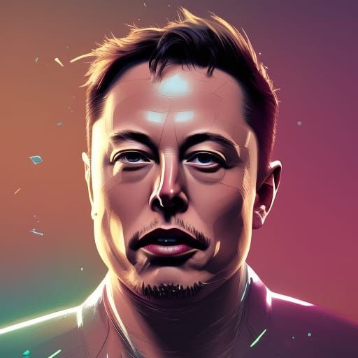 Elon Musk Portrait in Hyperdetailed Art Nouveau Style