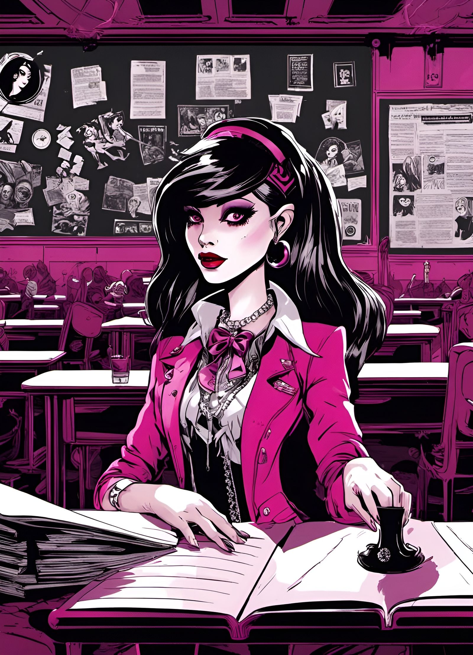 Draculaura on her first day of class