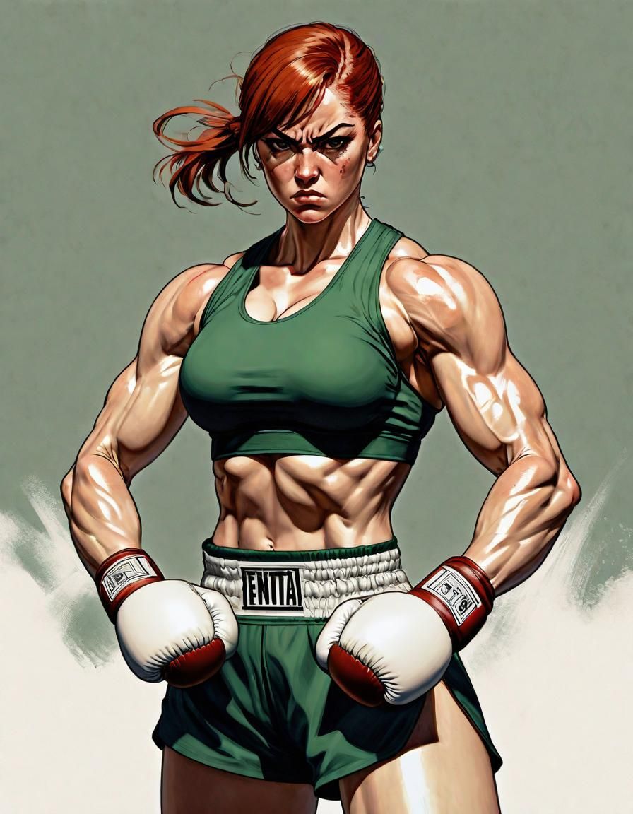 Muscular Irish Boxer in Manga Style