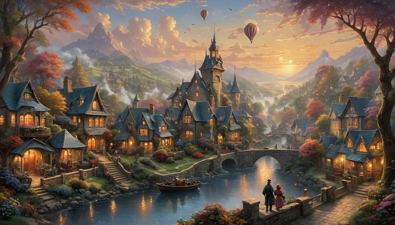 Ethereal Golden Hour Fantasy Scene