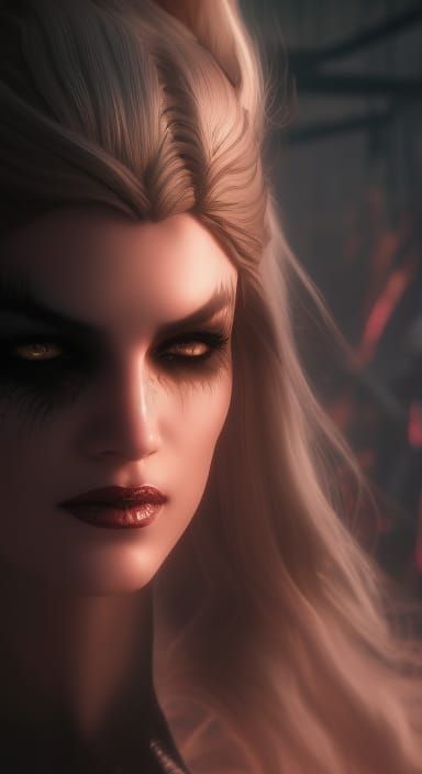 Gothic Alien Beauty in Cyberpunk Style