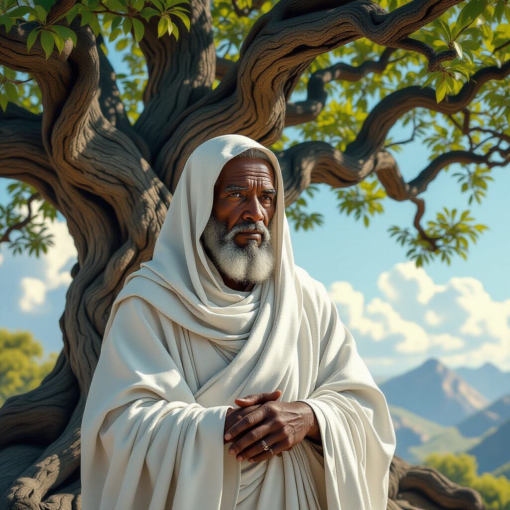 Ethiopian Monk Contemplation: Renaissance Dark Fantasy