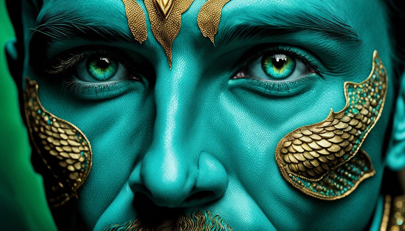 Surreal Fish-Human Hybrid Portrait in Tretchikoff Style