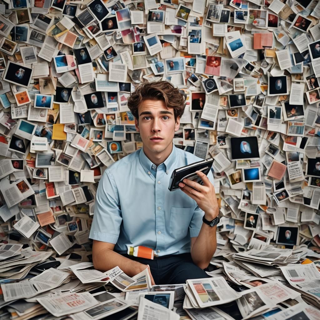 Overwhelmed by Media: A Vibrant Digital Portrait