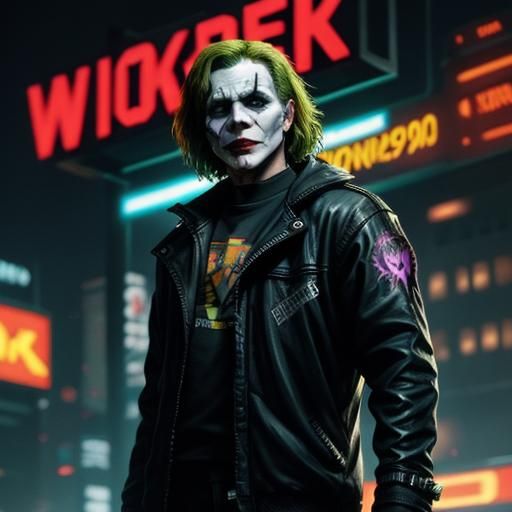 Michael Myers as The Joker in Cyberpunk 2099