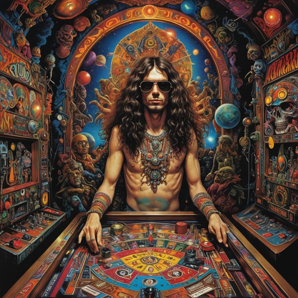 Psychedelic Ayahuasca Pinball Wizard in 1970s Style