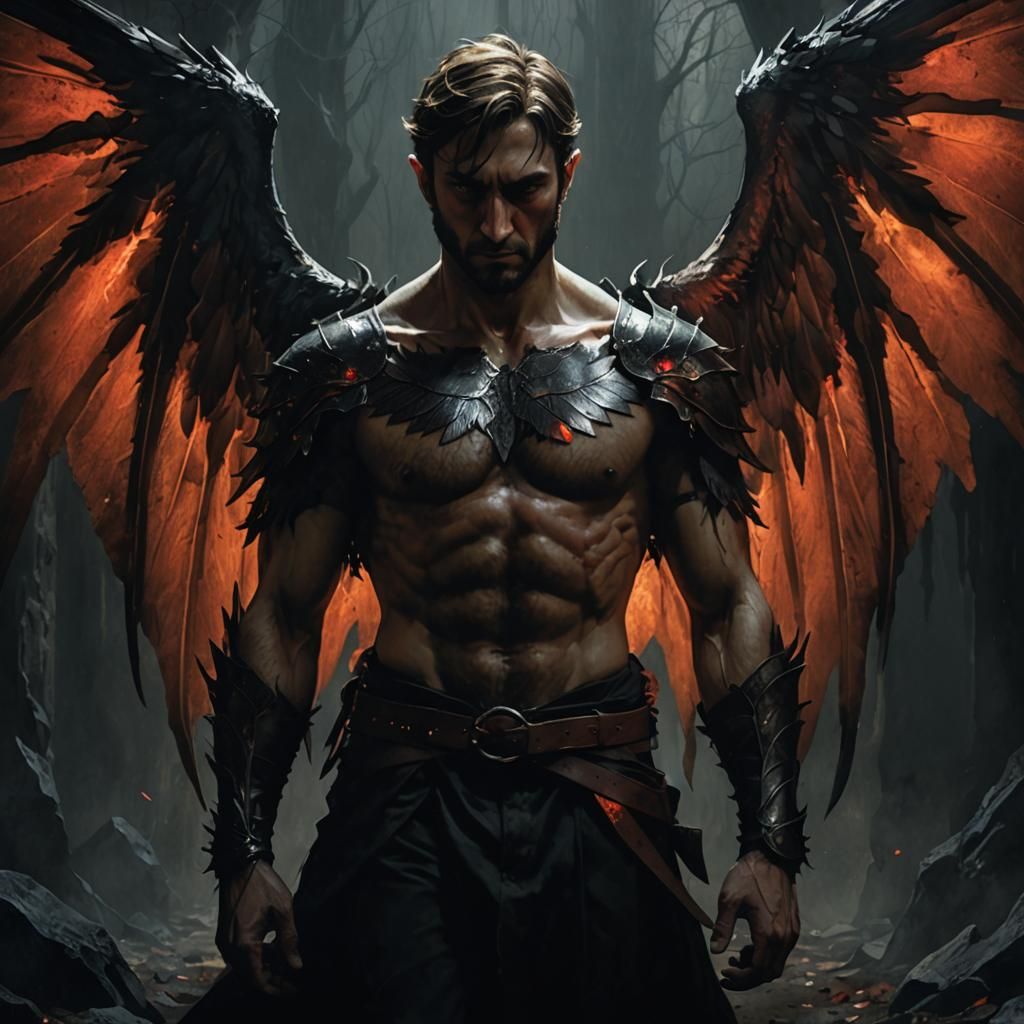 Dark Fantasy Winged Figure in Degas Style