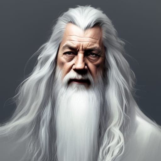 Gandalf Portrait in Hyperdetailed Digital Art