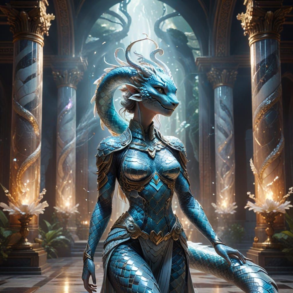 Mystical Snake Goddess in Temple of Divine Light