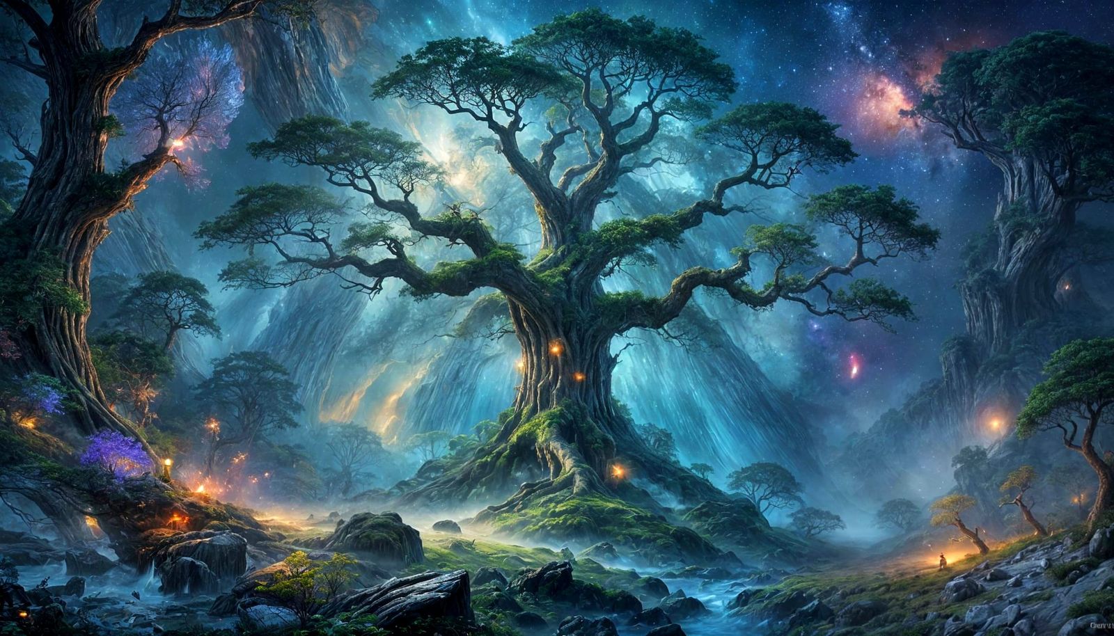 Ancient Tree Roots in Cosmic Void, Galaxy Canopy