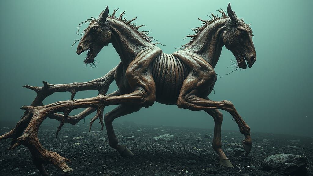 Surreal Sea-born Horror Fusion in Decay