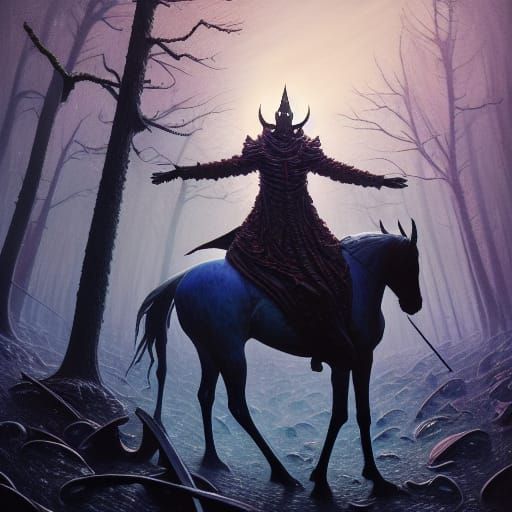 Headless Horseman in Stark Digital Oil Painting