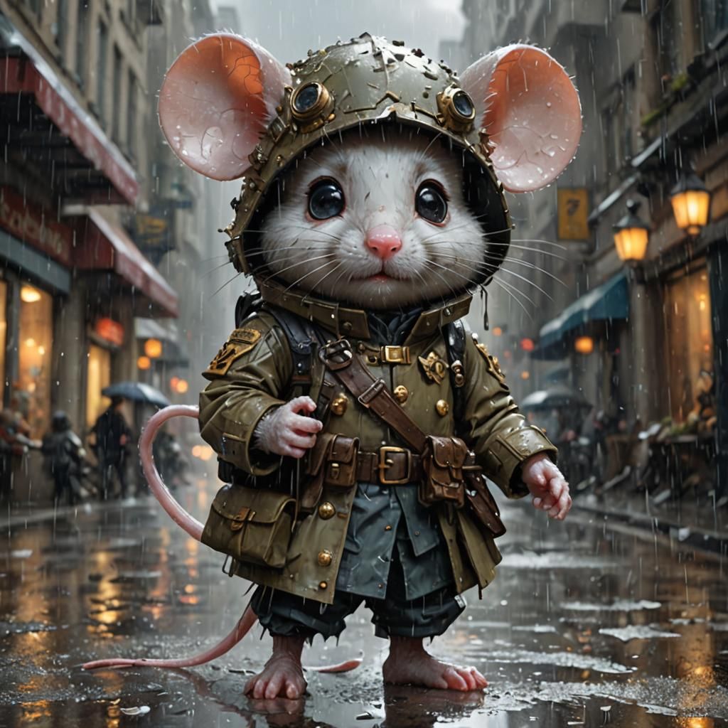 Chibi Mouse Soldier in Detailed 3D Style