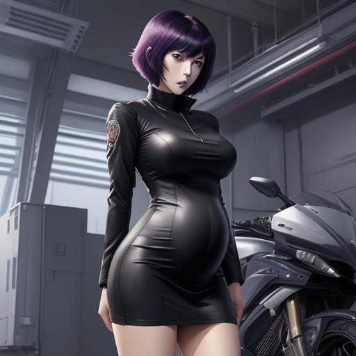 Motoko Kusanagi: Pregnant Starfleet Officer in Anime Style