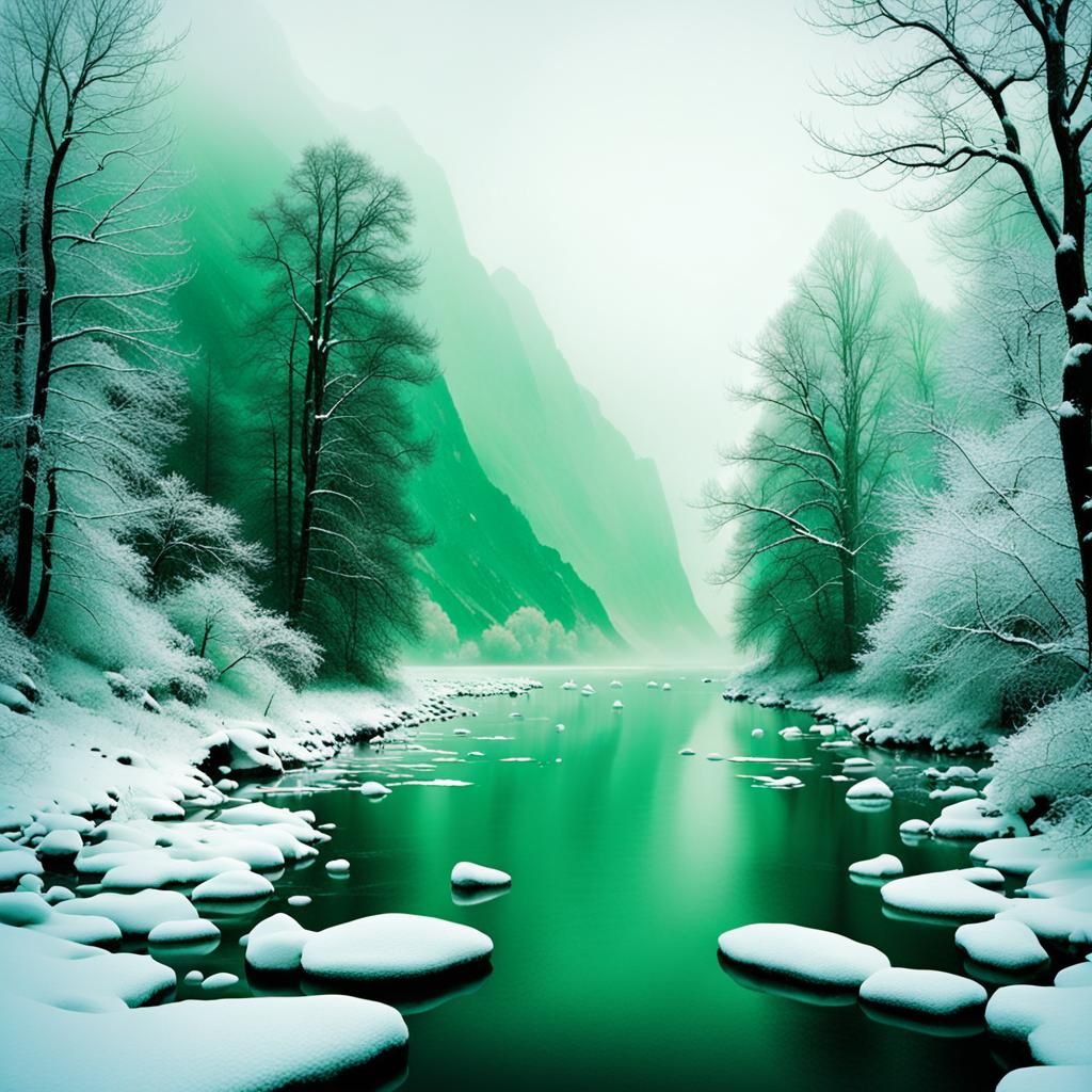 As green as emerald.