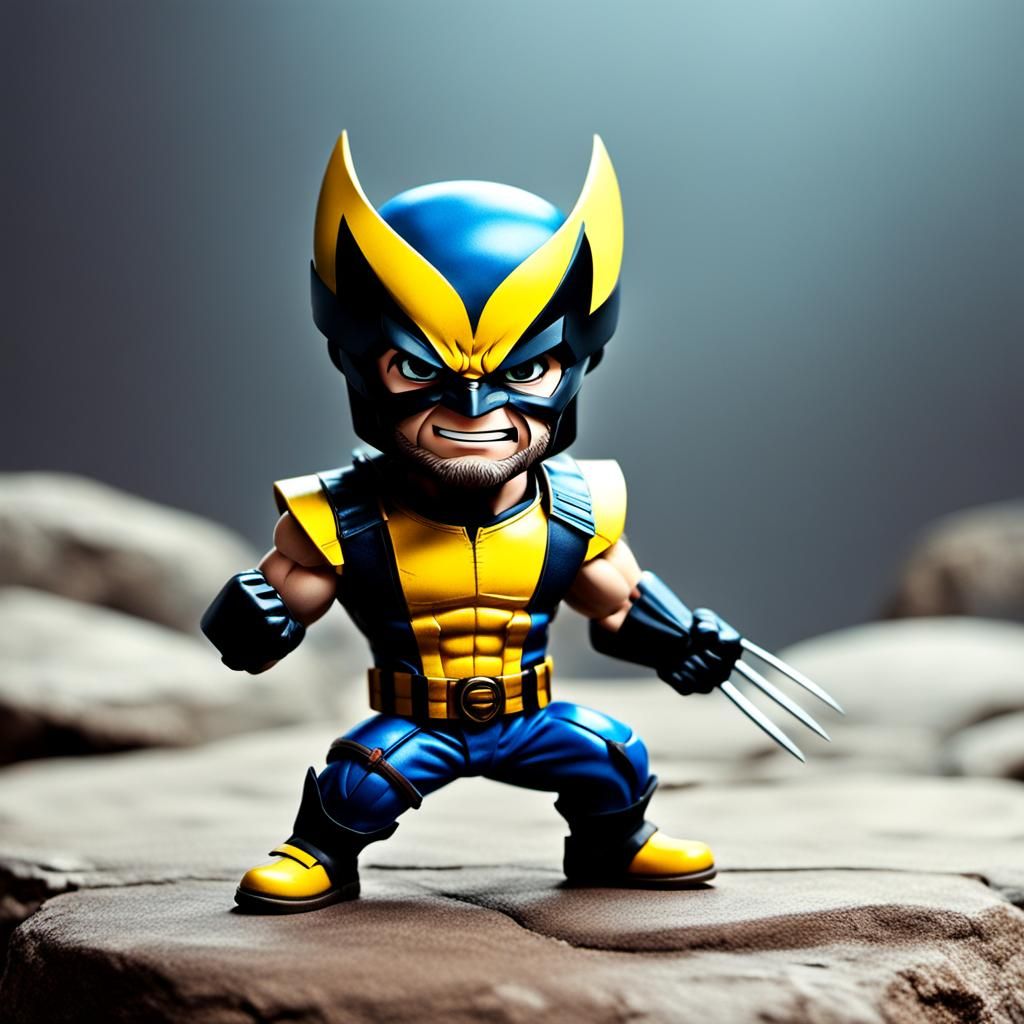 Chibi Action Hero Wolverine Illustration