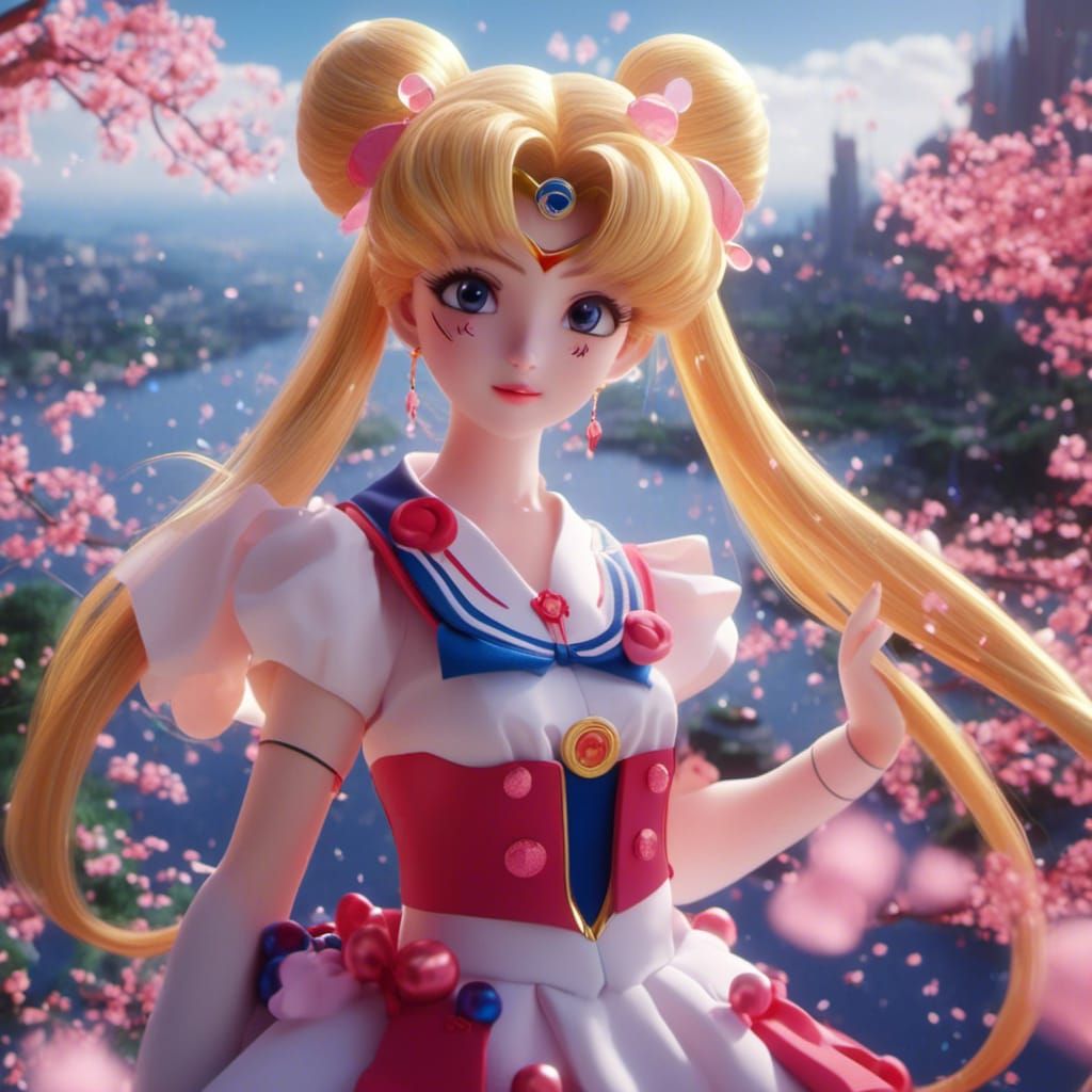 Sailor Moon Usagi Tsukino in Detailed Matte Painting