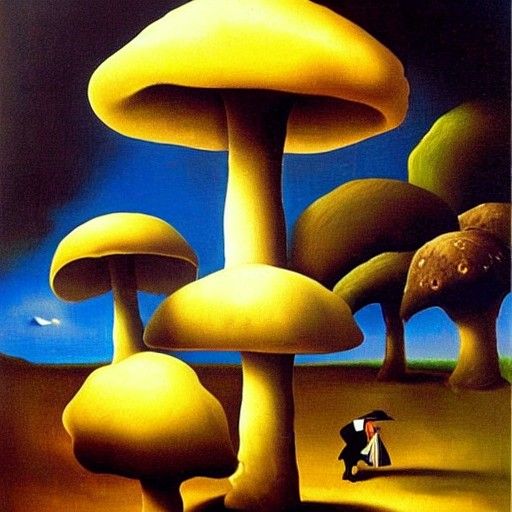 Surreal Mushroom Talks to Teenager, Salvador Dali Style