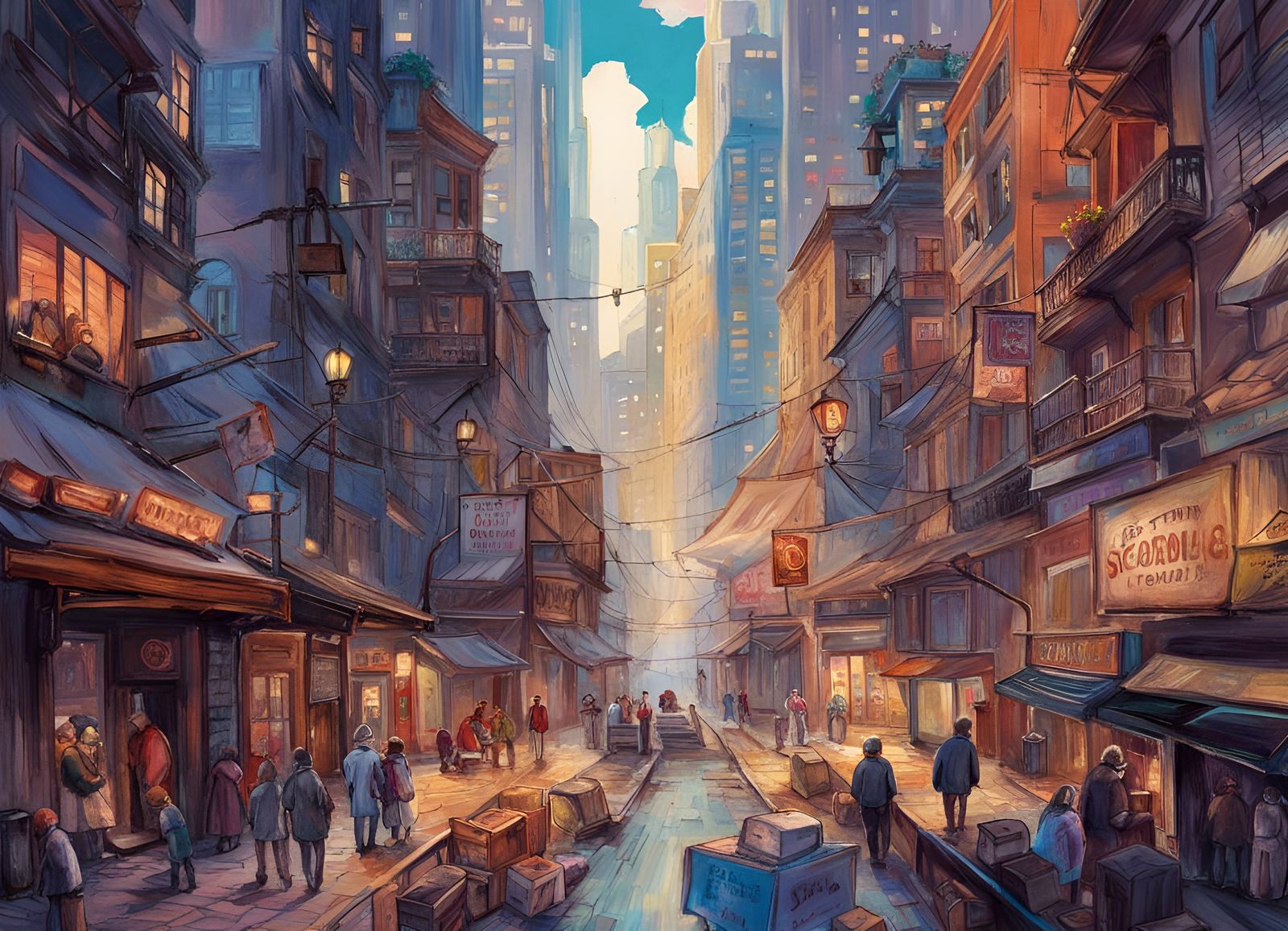 Danny Devito as Penguin Over Skyscraper