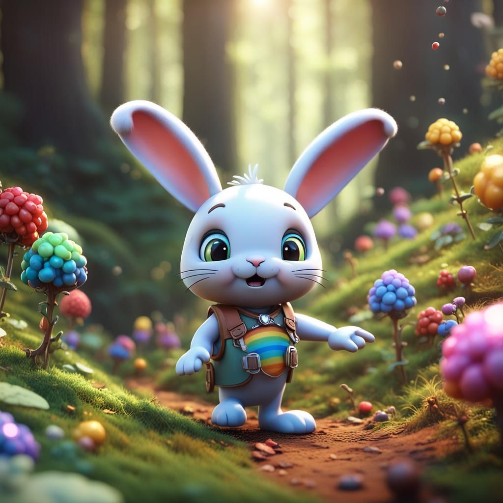 Magical Woodland Scene with Talking Animals