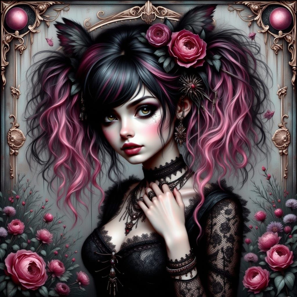 Goth Punk Pixie with Dark Romantic Style