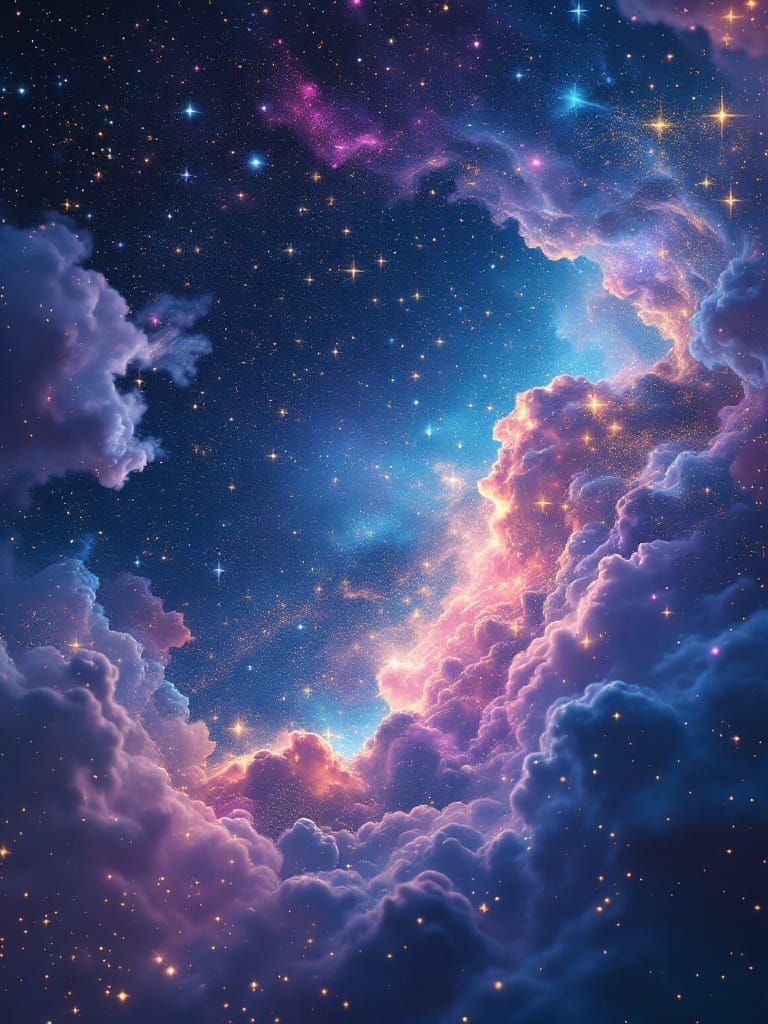 Ethereal Cosmic Dreamscape in Vibrant Starlight
