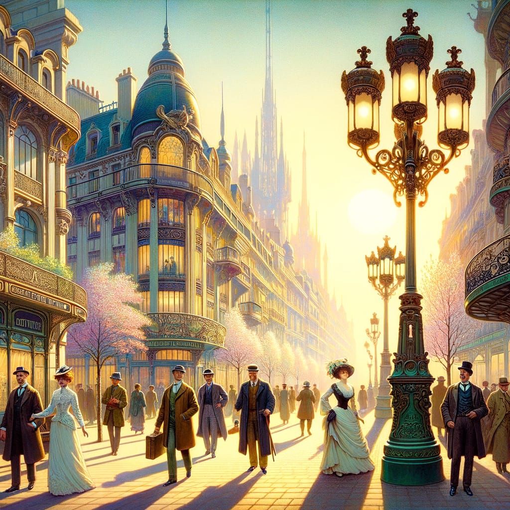 Belle Époque Cityscape: A Glimpse of Prosperity