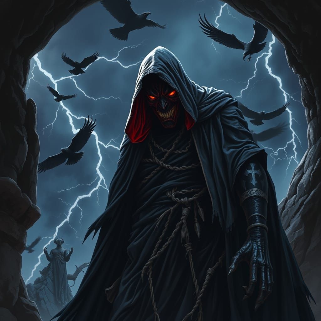 The Black Lord Emerges: A Dark Fantasy Scene