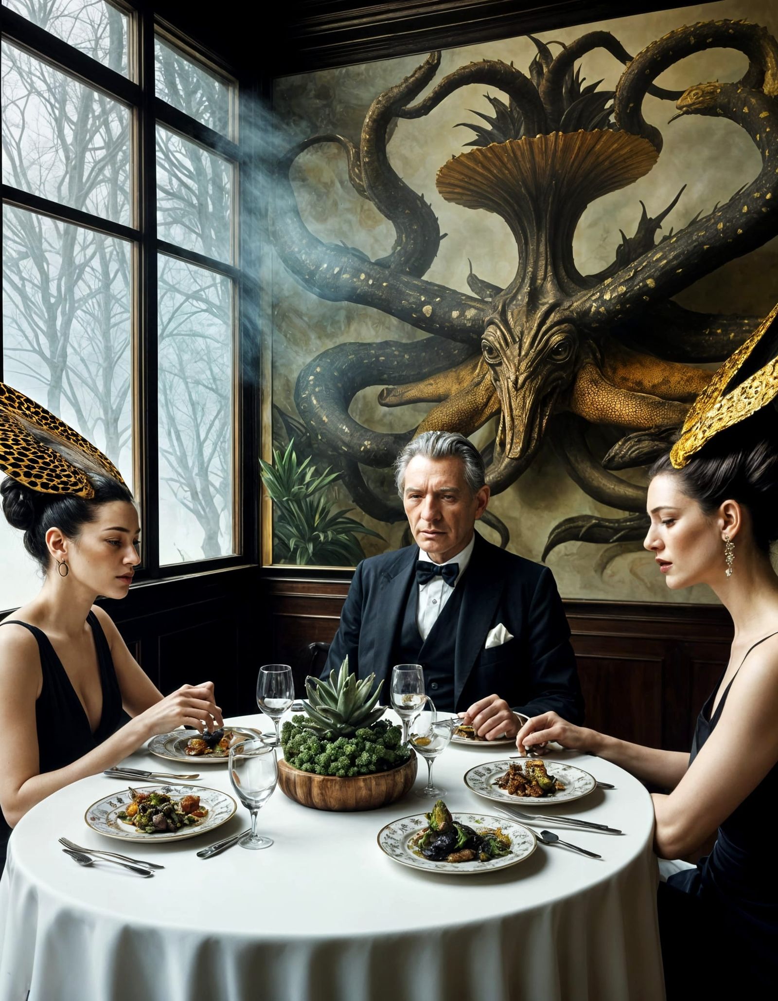 Surreal Portraits of People and Aliens in Art-Filled House