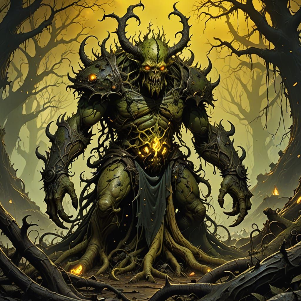 Nurgle Daemon Reigns Over a Twisted, Diseased Landscape