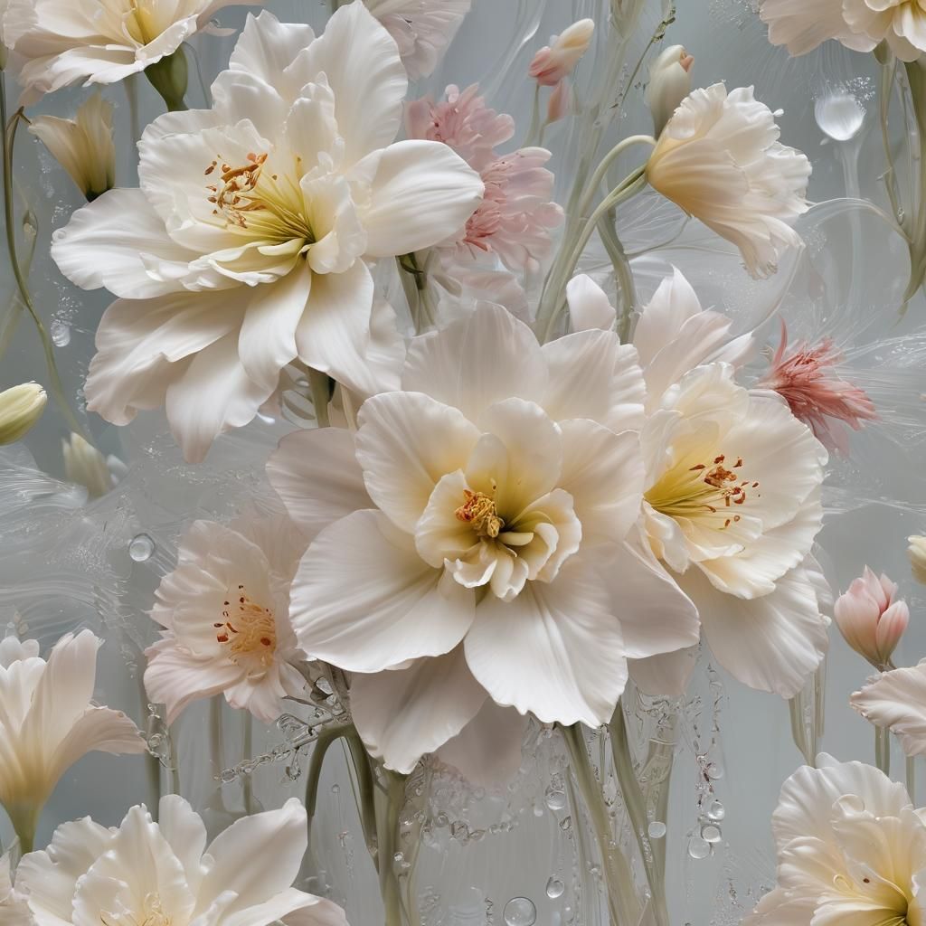 Ethereal Fantasy Flower with Frosted Petals