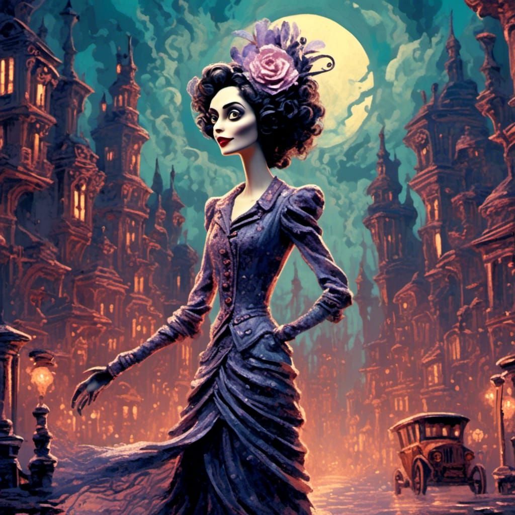 A beautiful diesel punk Art Deco Masterpiece in the style of...