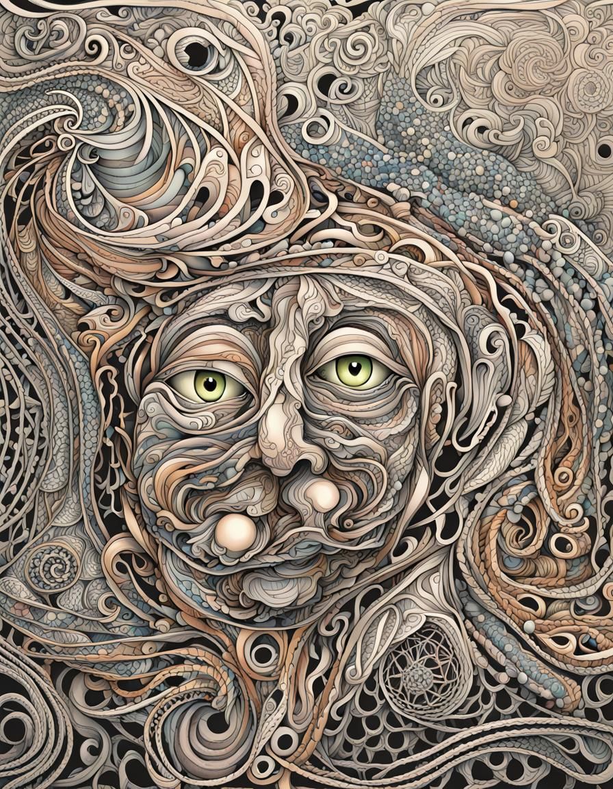 Quantum Zentangle of Fractal Wave Functions