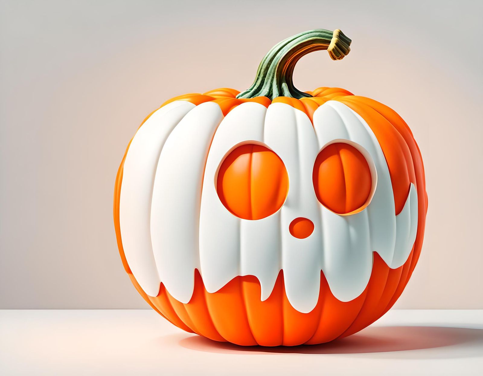 Smiling Pumpkin for Halloween's Day on White