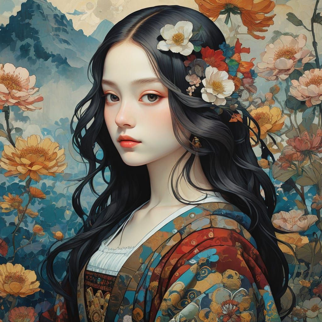 Vibrant Anime Portrait of the Gioconda