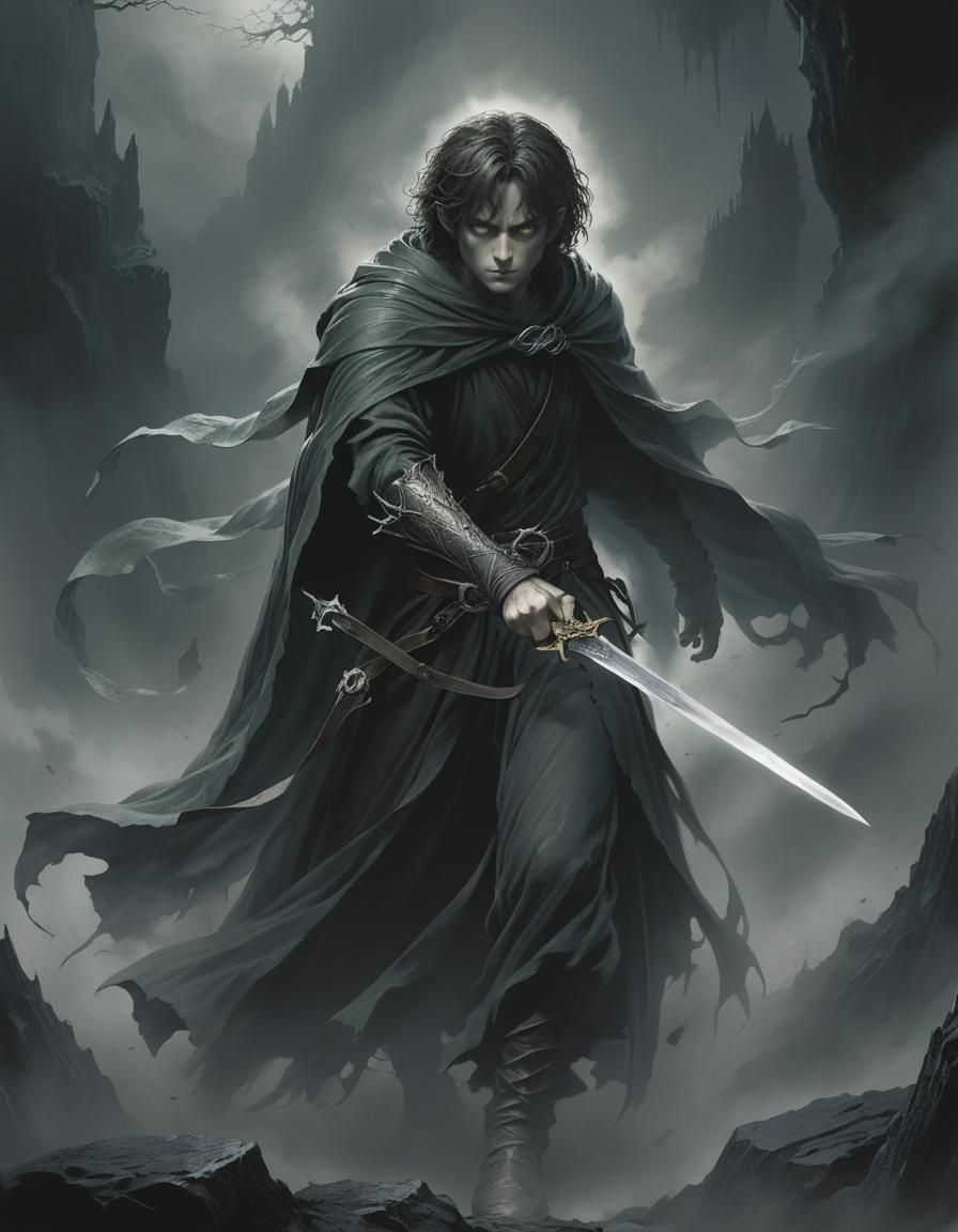 Ring Wraith Action Portrait in Comic Book Art