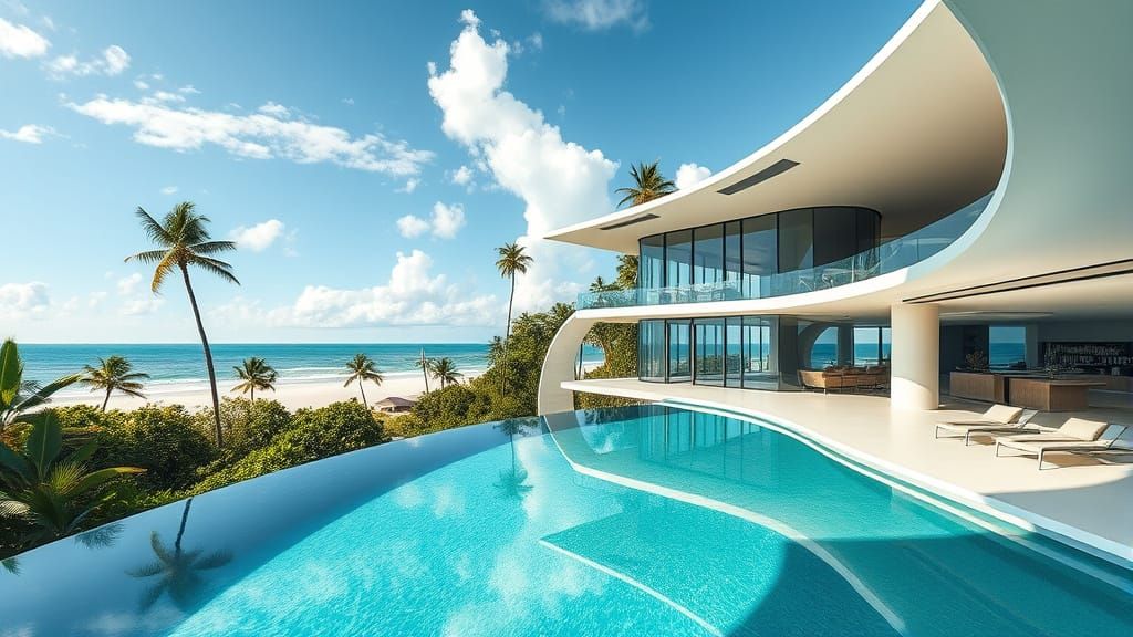 Futuristic Beach House with Infinity Pool