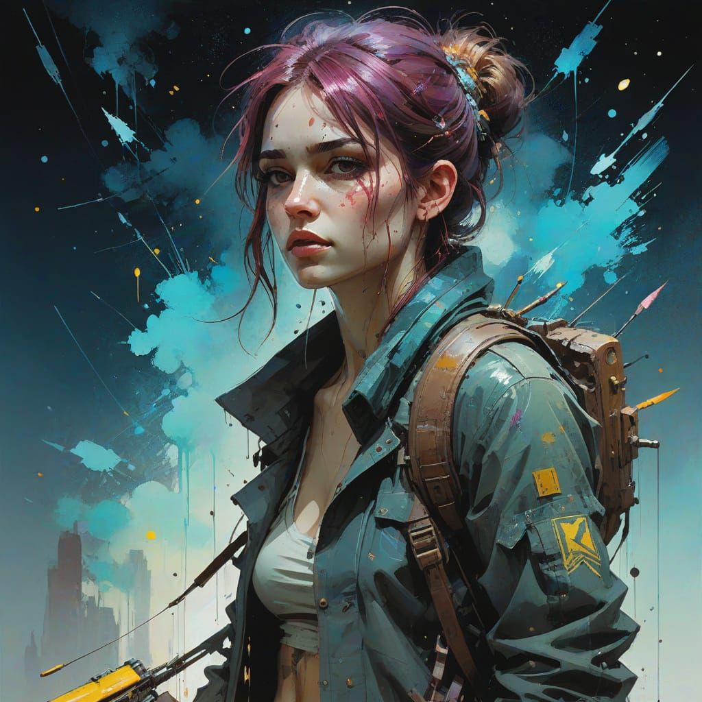 Iridescent Starry Sky Oil Painting on Canvas