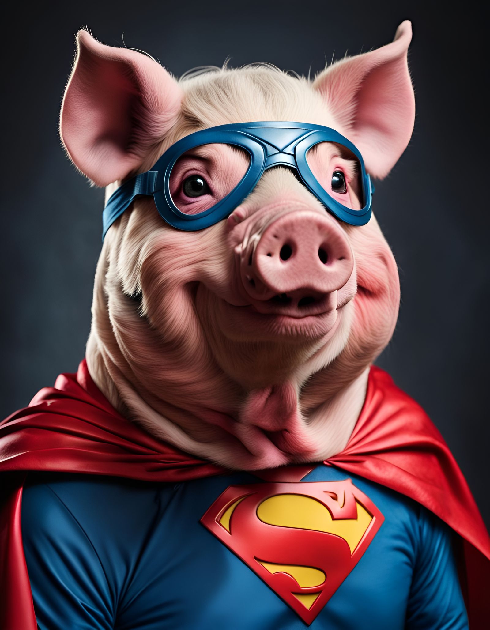 Superhero Pig Portrait