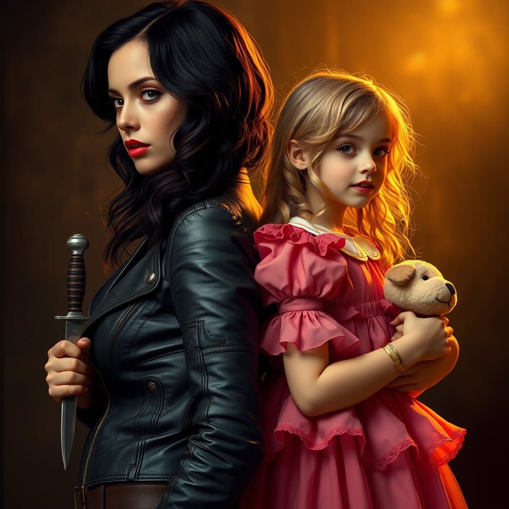 Sisters of Contrasts in Moody Golden Light