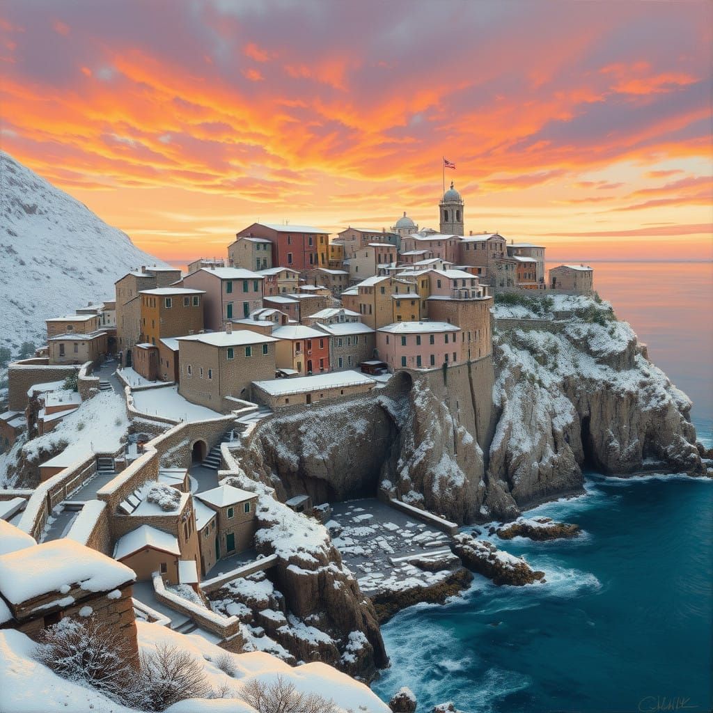 Rustic Italian Town Transformed into Winter Wonderland at Su...