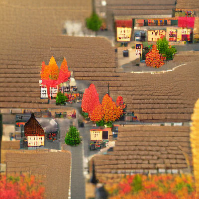 Charming Small Town in Autumn Colors