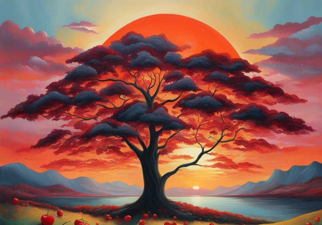 Charming Satin Sunrise in Surrealist Tonalist Style