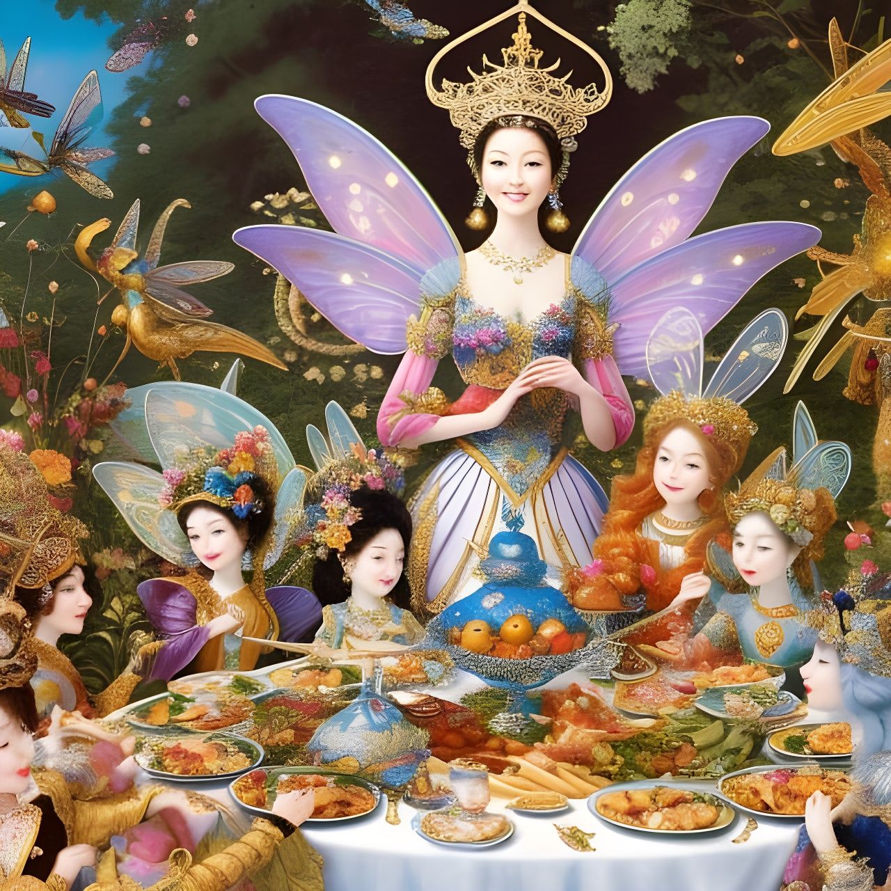 Faerie Queen's Grand Feast: A Storybook Illustration