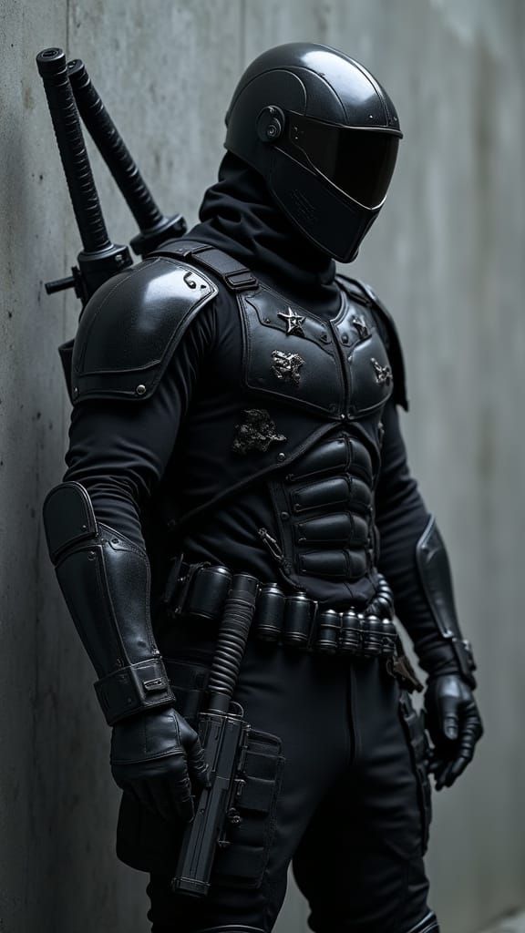 Deadly Ninja Commando in Hyper-Stylized Digital Art