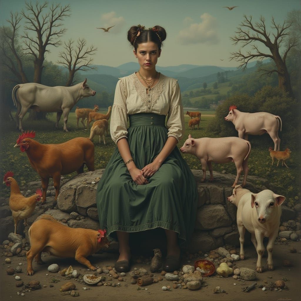 Human Tormented by Animal Spirits in a Polluted Landscape