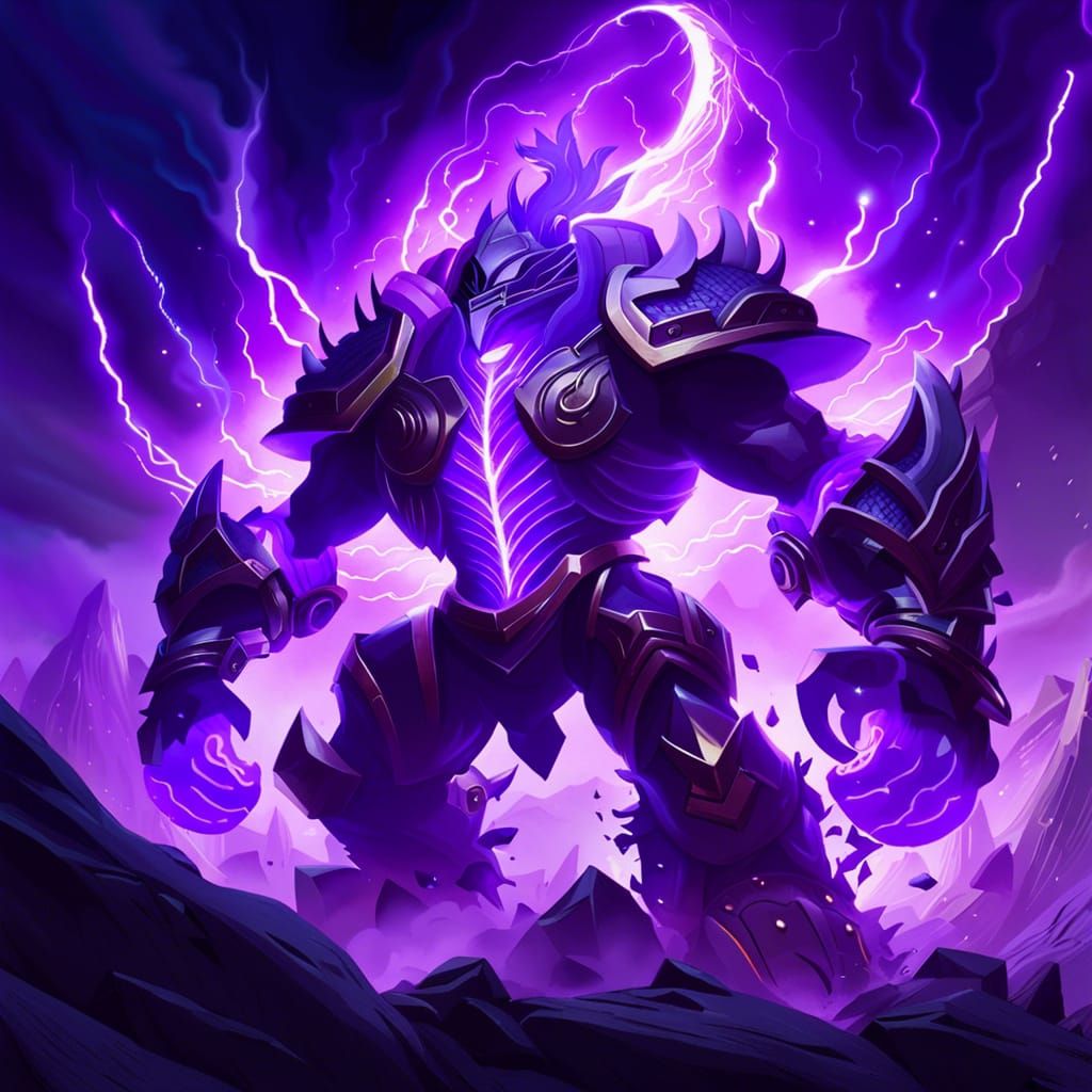 Purple Elemental Golem Spellweaver in Holographic Desert