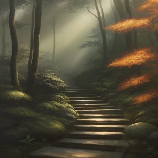 Ghibli-Style Girl at Forest Edge in Golden Light